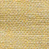 Textile sample with repeating square motifs in mustard yellow and off-white, featuring a dense weave and subtle sheen.